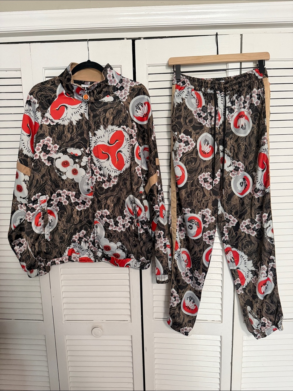 Urban Outfitters Floral Print Jogger Set - Brown & Red